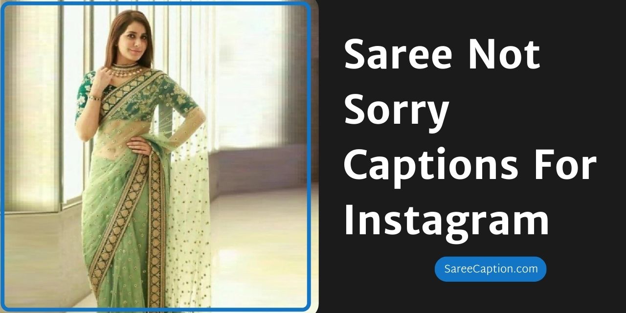 Saree Not Sorry Captions For Instagram
