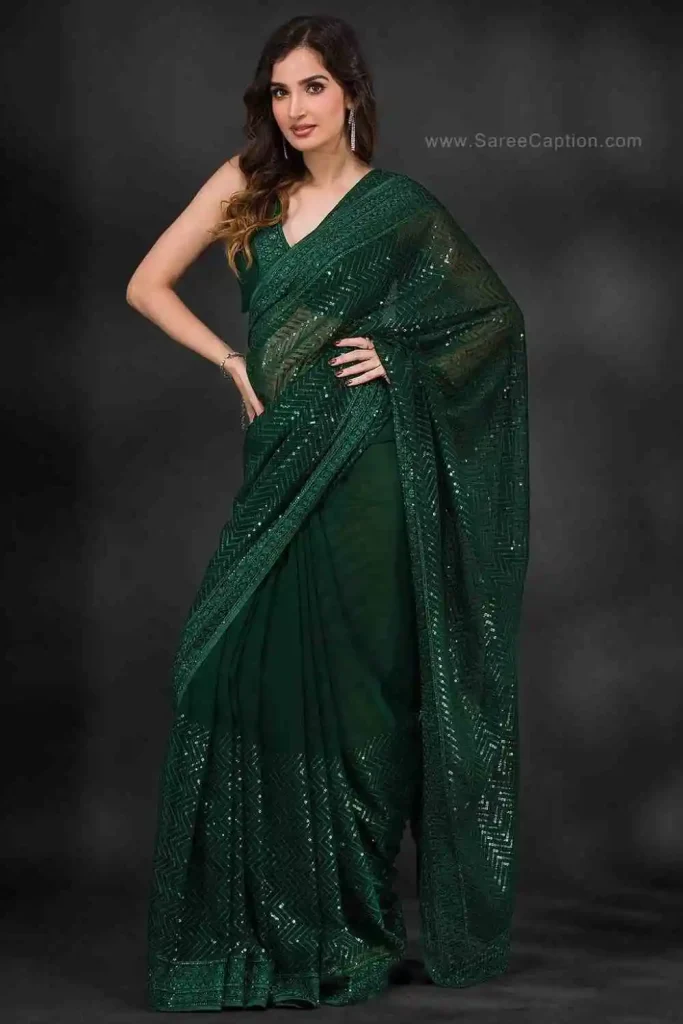 Green Saree Captions For Instagram