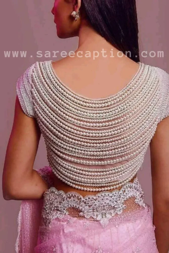 Pearl Back Saree Blouse Design