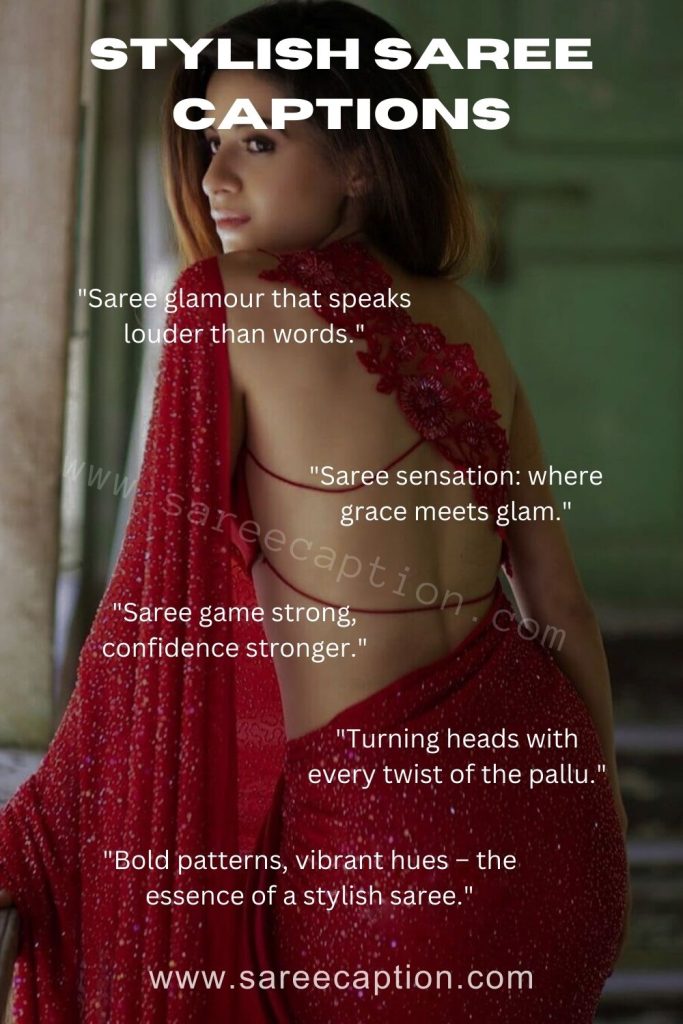 Stylish Saree captions Pinterest